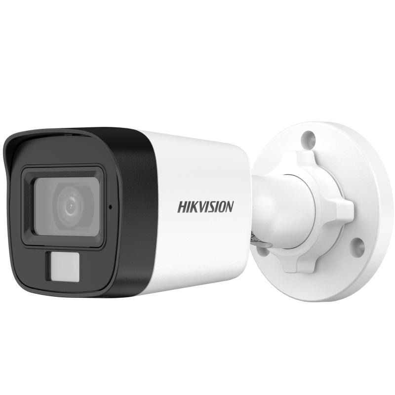 Camara bala Hikvision color/rvu hibrida 1080p Ir-Exir lente 2.8 Ir-Exir Ip67 con A/V 