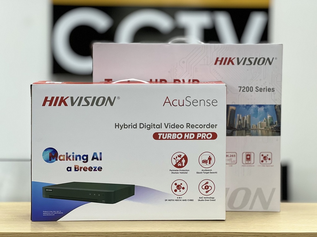 DVR HIKVISION 16CH 1080P LITE ACUSENSE LITE AUDIO COAXITRON H265+ 2CH IP HDD 10TB