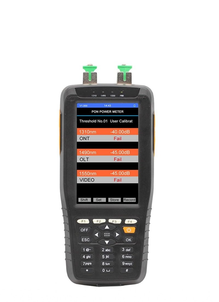Medidor de potencia TM70B PON con localizador visual de fallas y funciones de medidor de potencia óptica de fibra, probador PON 3 en 1