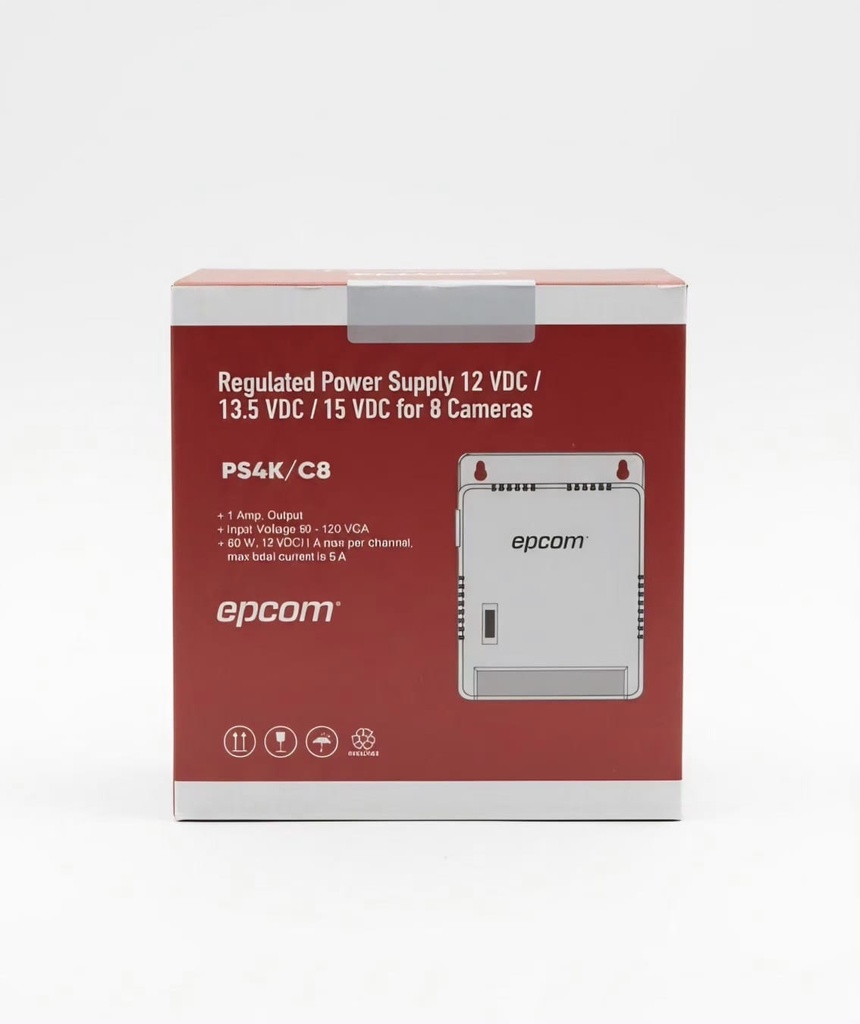 Fuentes de poder para Cctv 12v / 15vcc 8Ch-1Amp x salida 90-130Vca