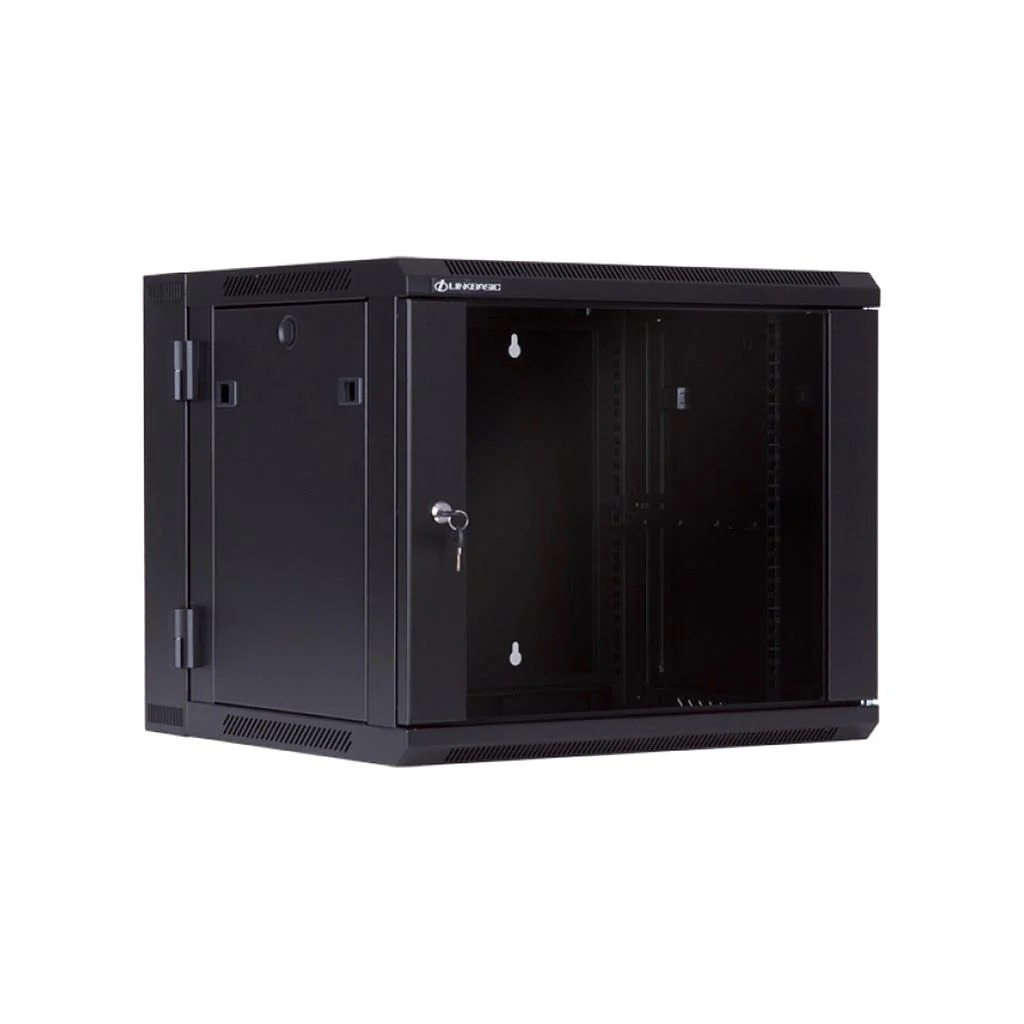 Gabinete abatible de 9U de 655mm puerta de vidrio con 2 ventiladora 