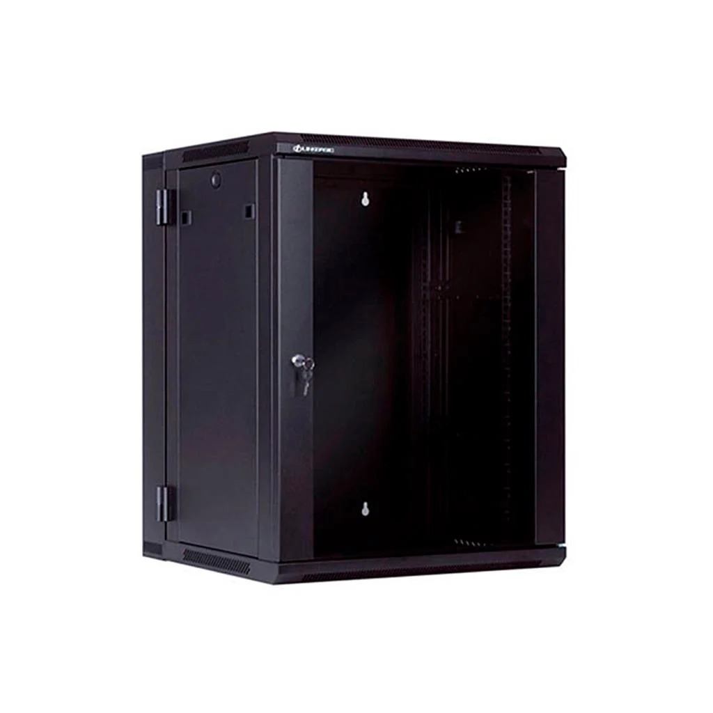 Gabinete abatible de 15U de 655mm puerta de vidrio con 2 ventiladora 