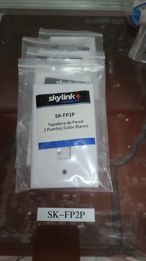 [SK-FP2P] Tapadera de punto de red de 2 Puertos color blanco