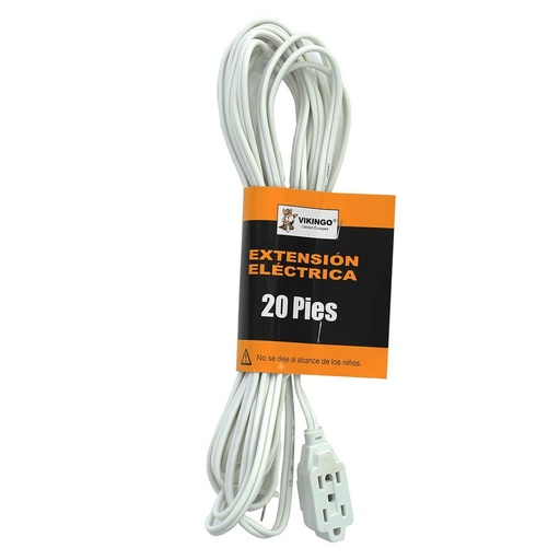 [Extension de 20Ft] Extension Electricas Vikingo de 20Ft Blanca