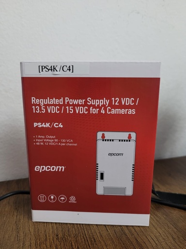 [PS4K/C4] Fuentes de poder para Cctv 12v / 15vcc 4Ch-1Amp x salida 90-130Vca