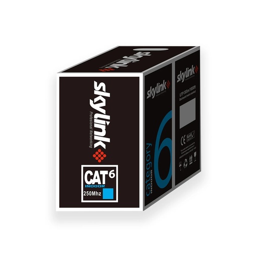[C/N-CAT-6/CMS] Caja de cable CAT6 Skylink utp color negro 300Mts, con mensajero