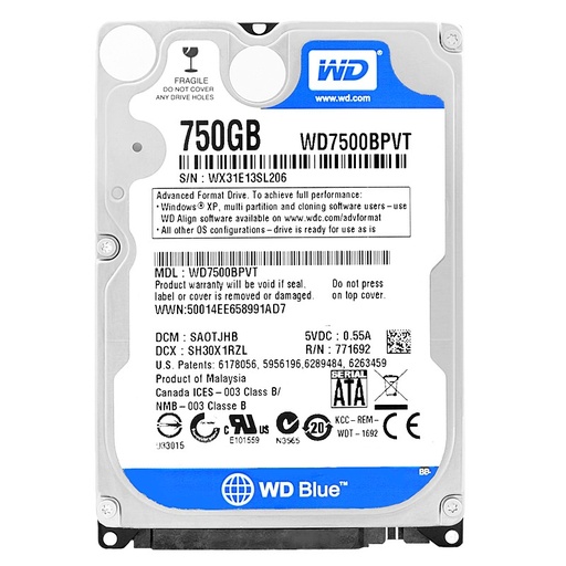 DISCO DURO HDD DE 750 GB