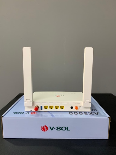 [V2804AX30T-H] Onu V-sol Dual B 2.4/5 4Ge+1p+Catv+Wifi6 Ac G/Epon 2Antenas Blanca