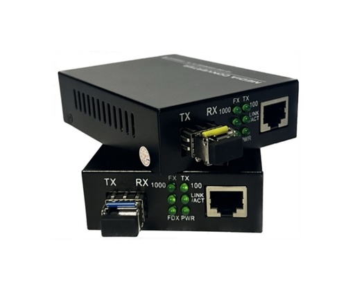 [Par-Mconv 1g / +Sfp 1.5 - Lc40Km] Chasis con Par-Media converter + Sfp de 1.25g -Lc 40Km